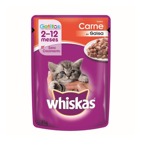 Pouch Whiskas para Gatitos Sabor Carne