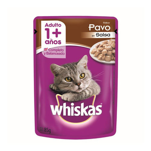 Pouch Whiskas para Gatos Adultos Pavo