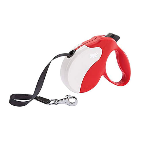 Correa Ferplast Friend Retractil Rojo Y Blanco