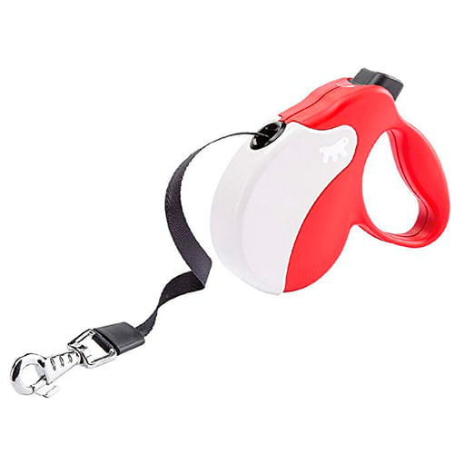 Correa Ferplast Friend Retractil Roja Y Blanca