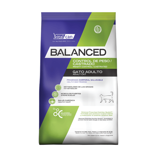 Alimento VitalCat Balanced Control de Peso/Castrado Gato