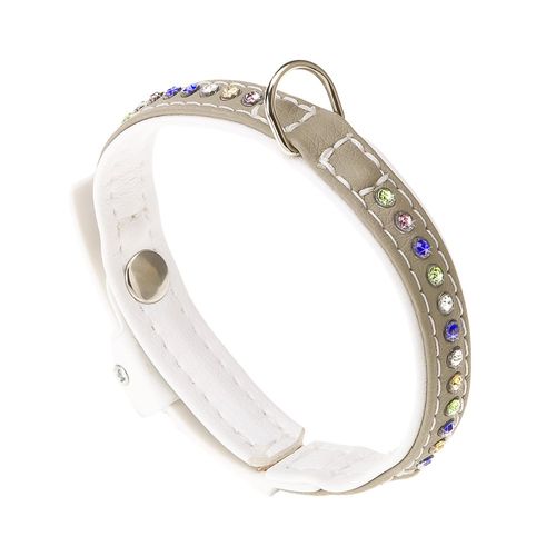 Collar Strass Lux Gris Y Blanco