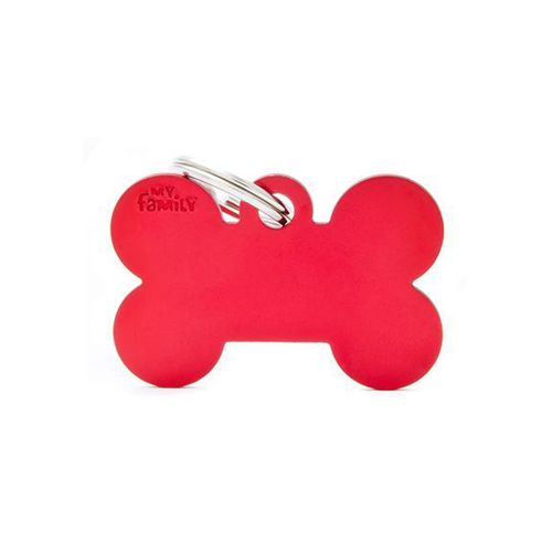 Chapita My Family Hueso De Aluminio Rojo