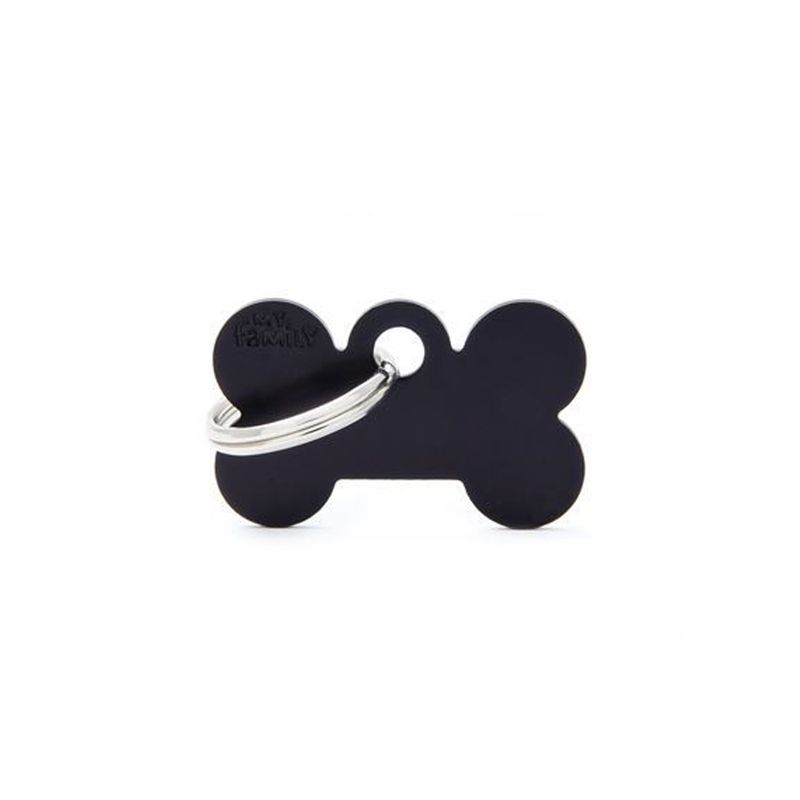 Chapita-My-Family-Hueso-De-Aluminio-Negro