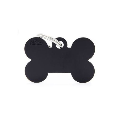 Chapita My Family Hueso De Aluminio Negro