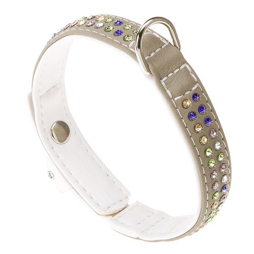 Collar Ferplast Strass Lux Gris Y Blanco