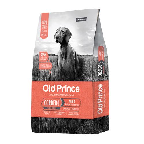 Alimento Old Prince Novel Cordero y Arroz Perro Adulto Mediano Y Grande