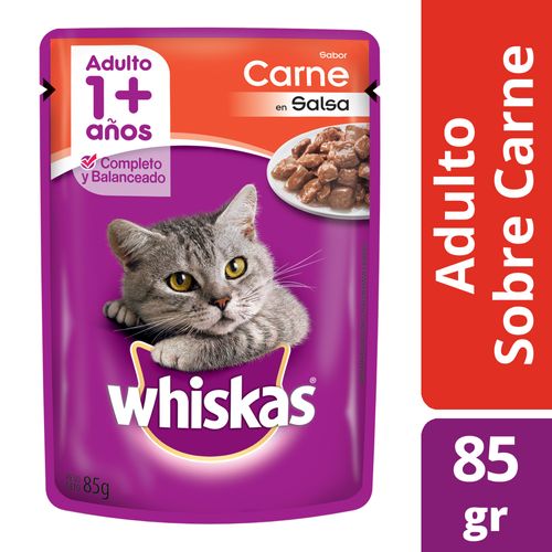 Pouch Whiskas para Gatos Adultos Carne