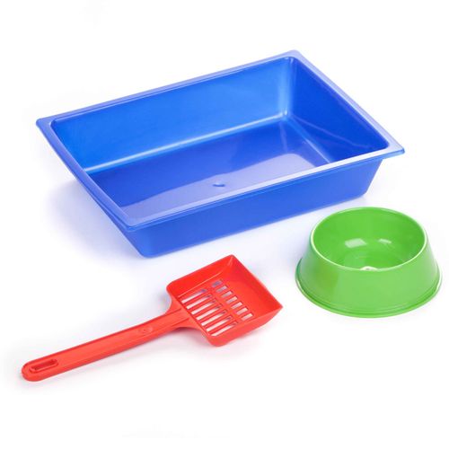 Kit Sanitario Pets Plast Bandeja + Comedero