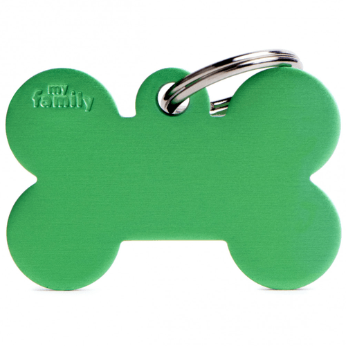 Chapita My Family Hueso De Aluminio Verde