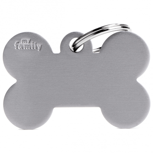 Chapita My Family Hueso De Aluminio Gris
