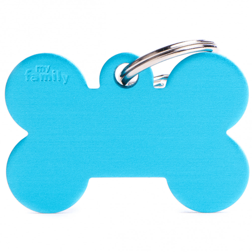 Chapita My Family Hueso De Aluminio Celeste