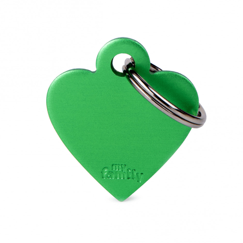 Chapita My Family Corazón De Aluminio Verde