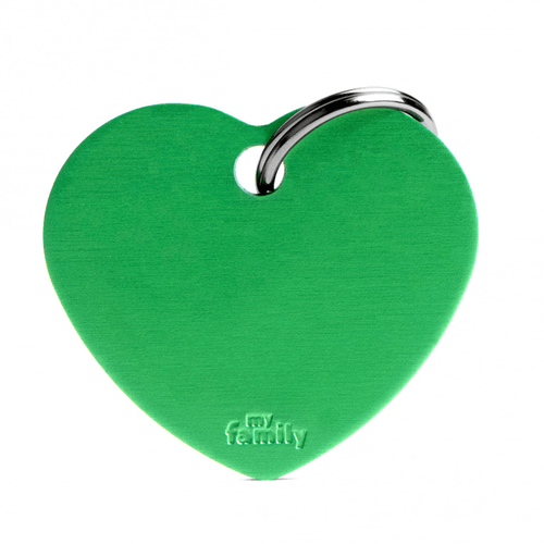 Chapita My Family Corazón De Aluminio Verde