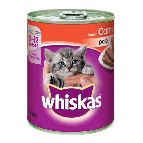 Lata Whiskas para Gatitos Sabor Carne
