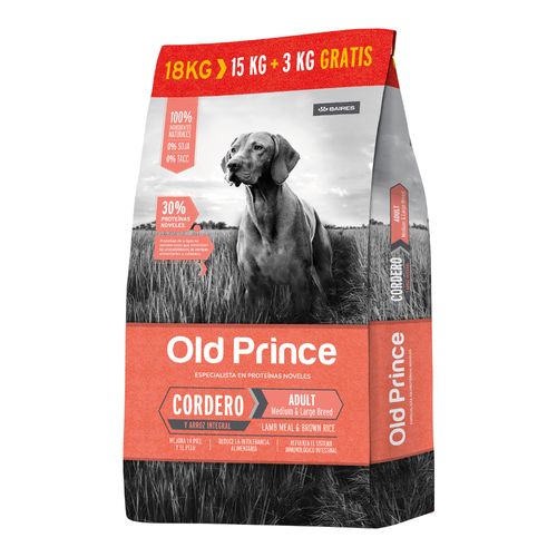 Alimento Old Prince Novel Cordero y Arroz Perro Adulto Mediano y Grande