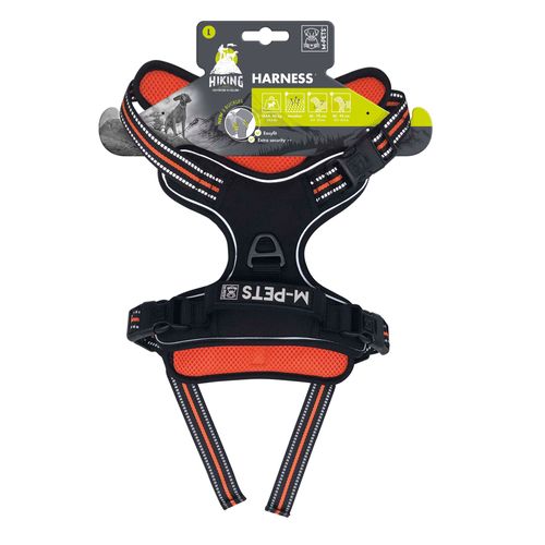 Arnés Hiking M-Pets Flex Pro Naranja y Negro