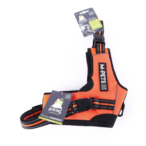 Arnés Hiking M-Pets Flex Pro Triangulo Naranja y Negro