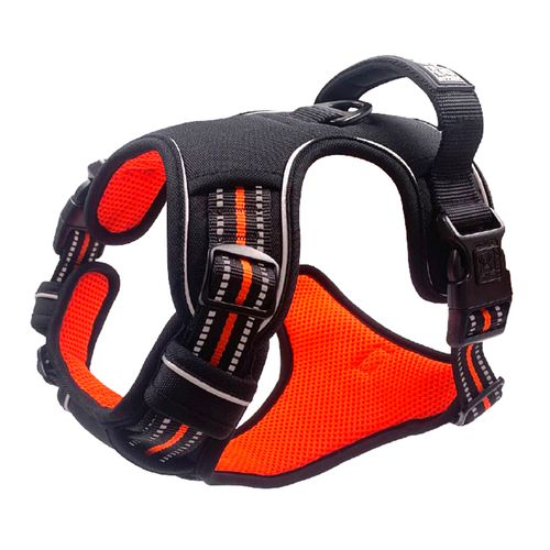 Arnés Hiking M-Pets Flex Pro Naranja y Negro