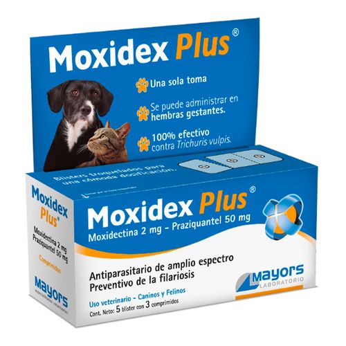 Antiparasitario Moxidex Plus Mayors Blister