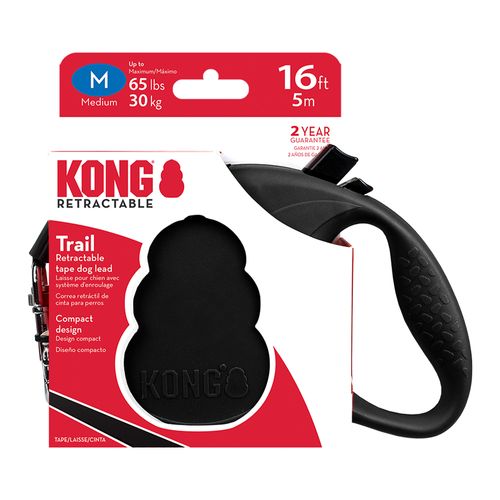Correa Trail Kong Retráctil Negro