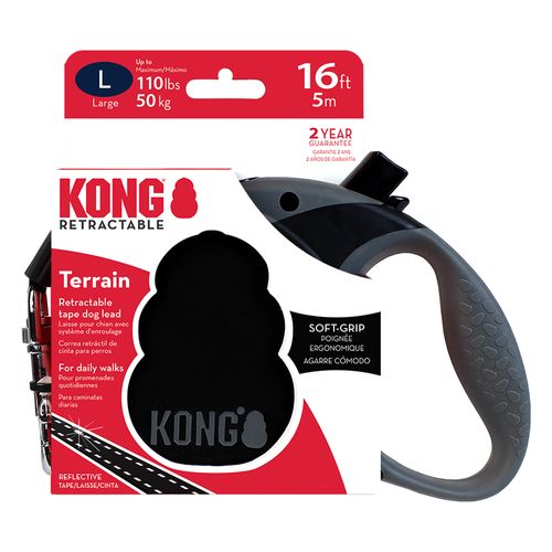 Correa Terrain Kong Retráctil Negro