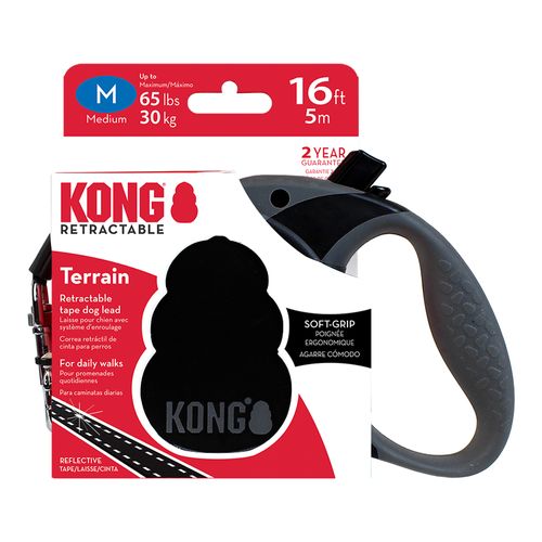 Correa Terrain Kong Retráctil Negro