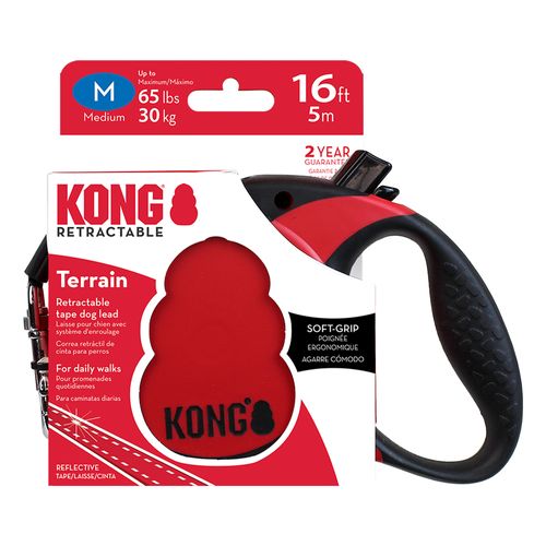 Correa Terrain Kong Retráctil Rojo