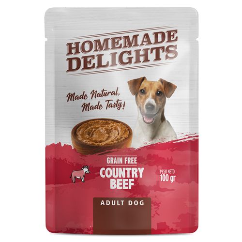 Pouch Homemade Delights Country Beef Perro Adulto