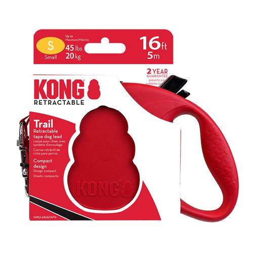 Correa Trail Kong Retráctil Rojo