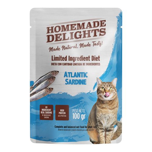 Pouch Homemade Delights Atlantic Sardine Gato Adulto