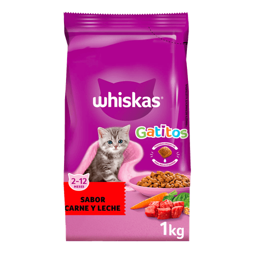 Alimento Whiskas Carne y Leche Para Gatito