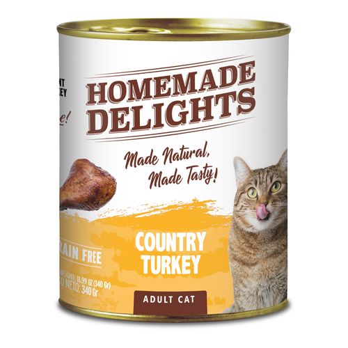 Lata Homemade Delights Country Turkey Gato Adulto