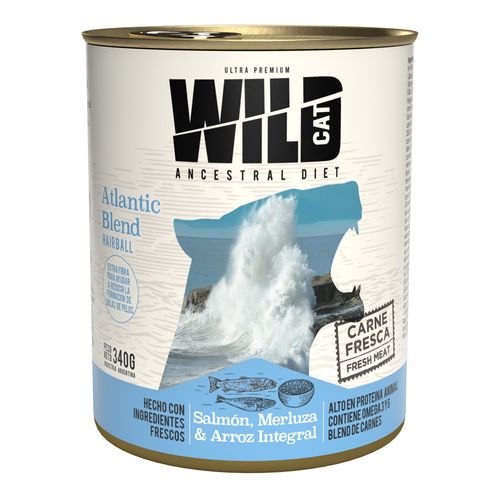 Lata Wild Salmón, Merluza Y Arroz Integral Gato Adulto
