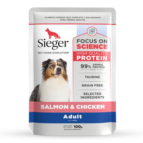 Pouch Sieger Perro Adulto Salmón y Pollo
