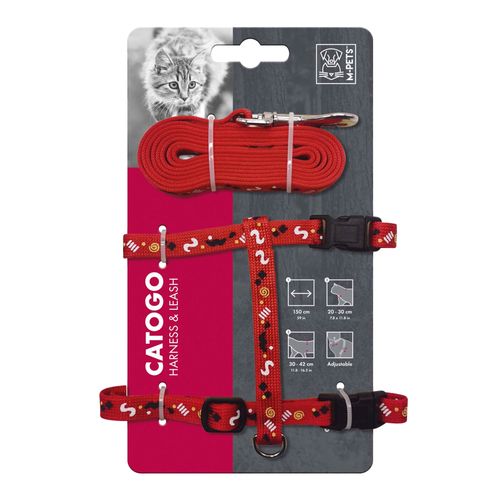 Set De Arnés y Correa Mpets Catogo Rojo