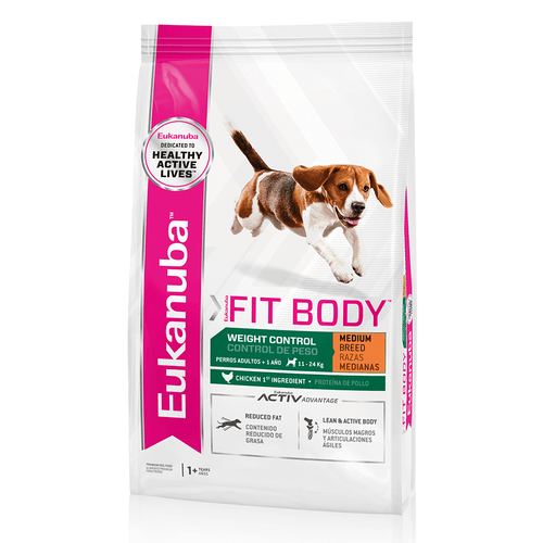 Alimento Eukanuba Fit Body para Perro Adulto Raza Mediana