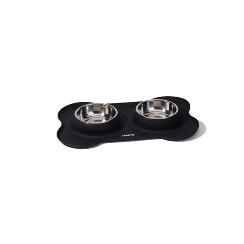 M-Pets Tazón Inox-Silico Negro Para Mascotas