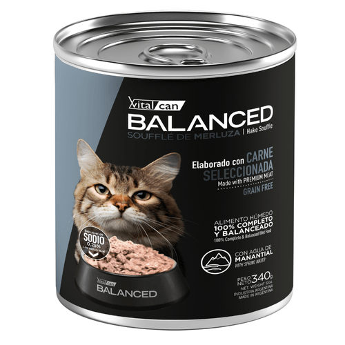 Lata Balanced Soufflé De Merluza Gato Senior