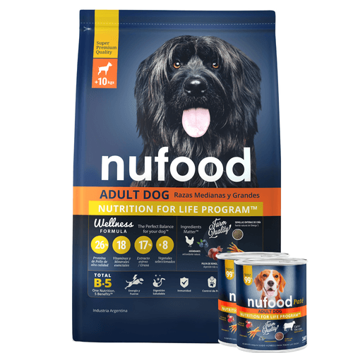Alimento Nufood Perro Adulto Mediano y Grande