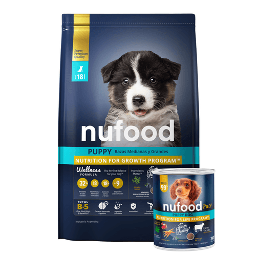Alimento Nufood Para Perro Cachorro Mediano y Grande