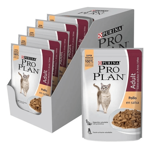 Combo Alimento Húmedo Pouch  Pro Plan Wet Adult Cat Chicken x85g x15