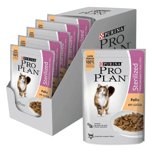 Combo Alimento Húmedo Pouch  Pro Plan Wet Sterilized Cat Chicken x85g x15