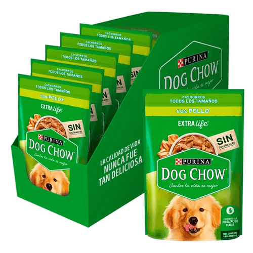 Combo Alimento Húmedo Pouch  DOG CHOW Puppy Chicken 100g x15