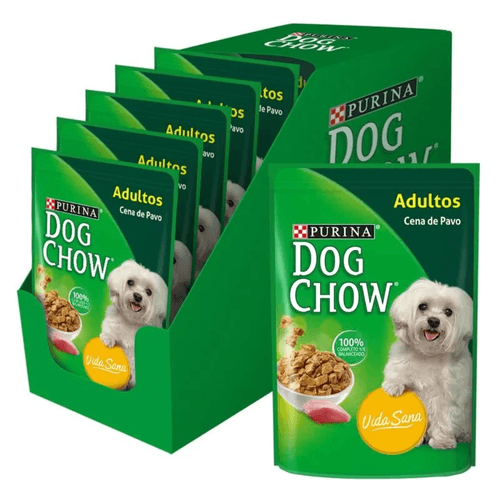 Combo Alimento Húmedo Pouch  DOG CHOW Turkey Dinner 100g x15