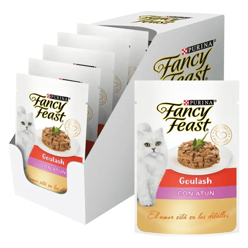 Combo Alimento Húmedo Pouch  FANCY FEAST Goulash Atun x 85gr x15