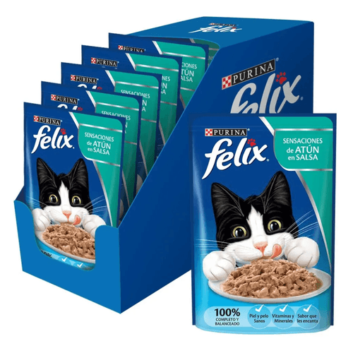 Combo Alimento Húmedo Pouch  Felix Pouch Atún Salsa x85gr x15