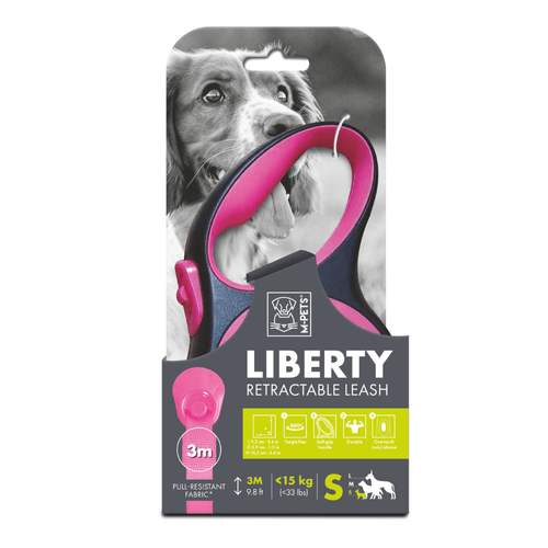 Correa Retractil Mpets Liberty Rosa