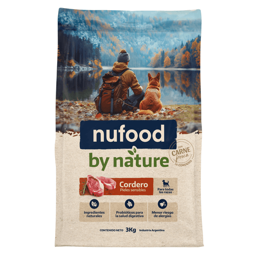 Alimento Nufood Perro By Nature Cordero - 3 Kg