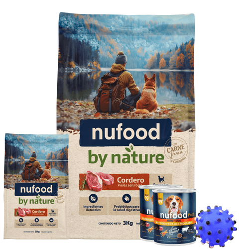 Combo Nufood By Nature 12 KG + 3KG + Pelota + 2 Latas CM25